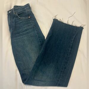 Zara Women's Blue Frayed Hem Jeans